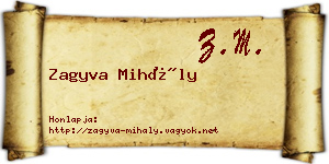 Zagyva Mihály névjegykártya